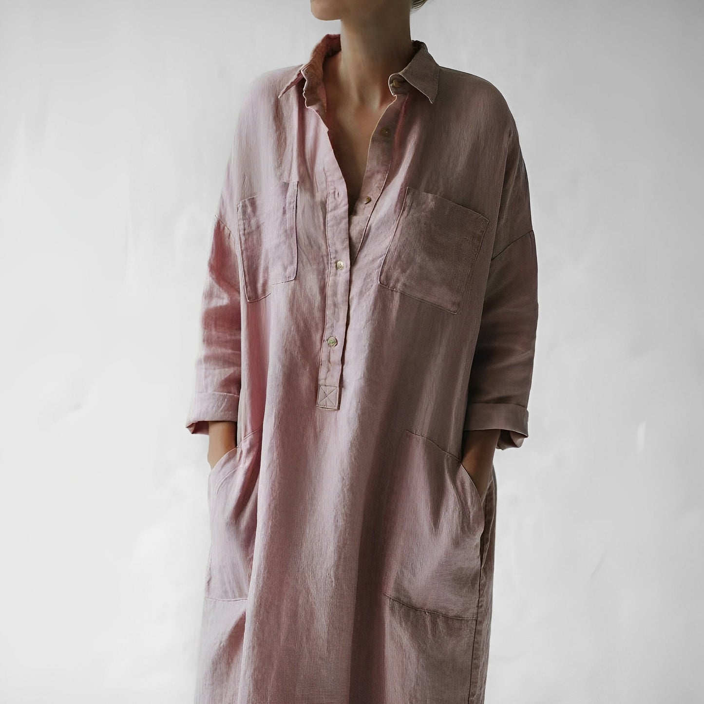Justina - Linen Shirt Dress
