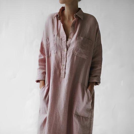 Justina - Linen Shirt Dress