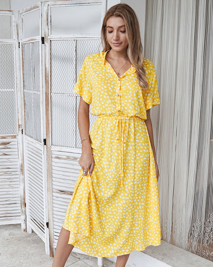 Molly - Chic Short Sleeve Dress with Collar for Women