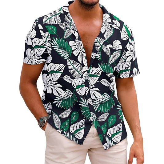 Harry - Fashionable men's shirt with a tropical pattern