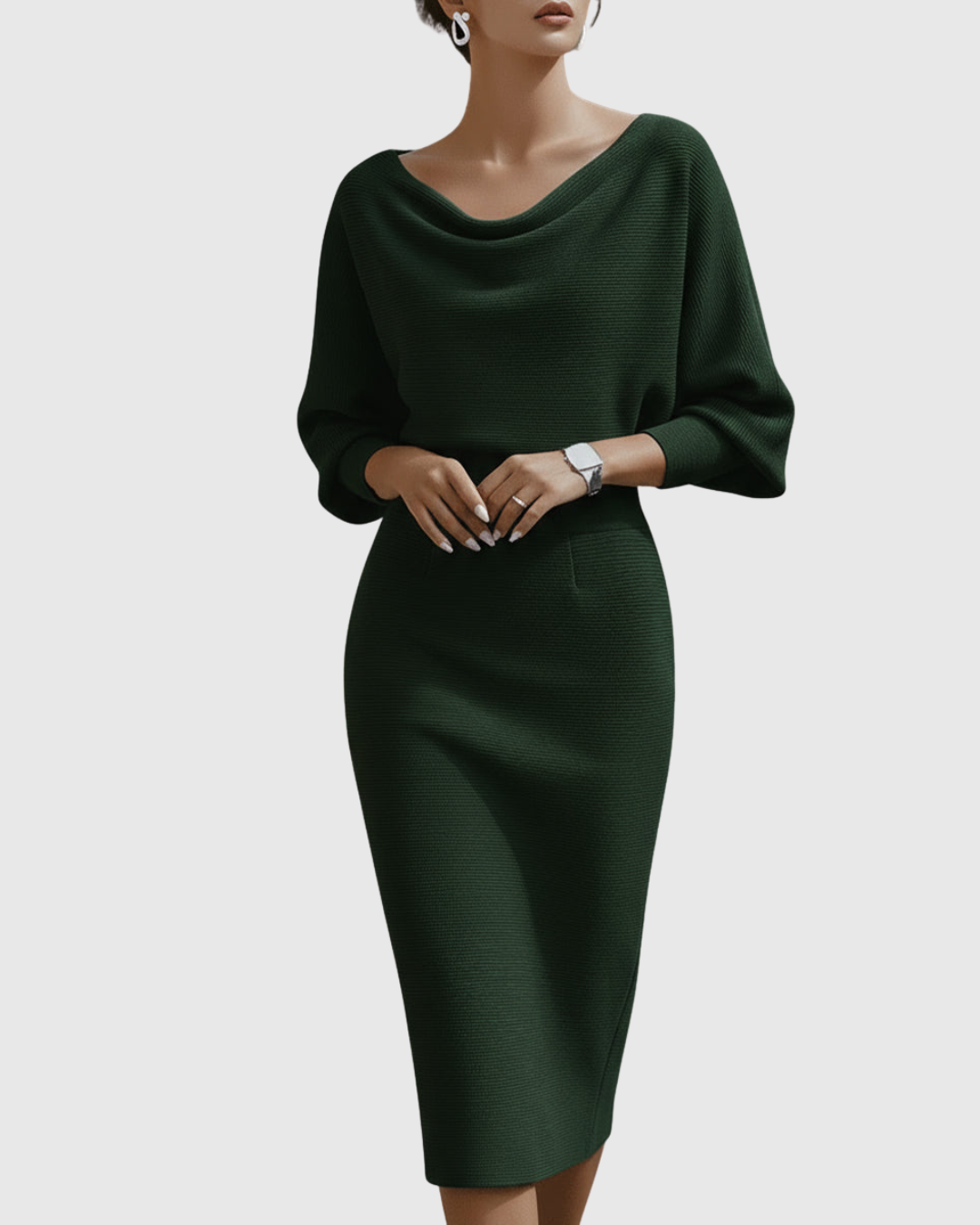 Danaya – Elegant Draped Midi Dress