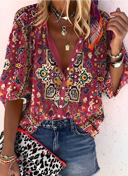 Kristina - Colorful, loose-fitting blouse for women