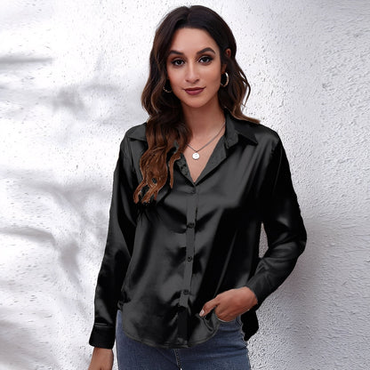 Haylee – Relaxed Long-Sleeve Silk Shirt for Women