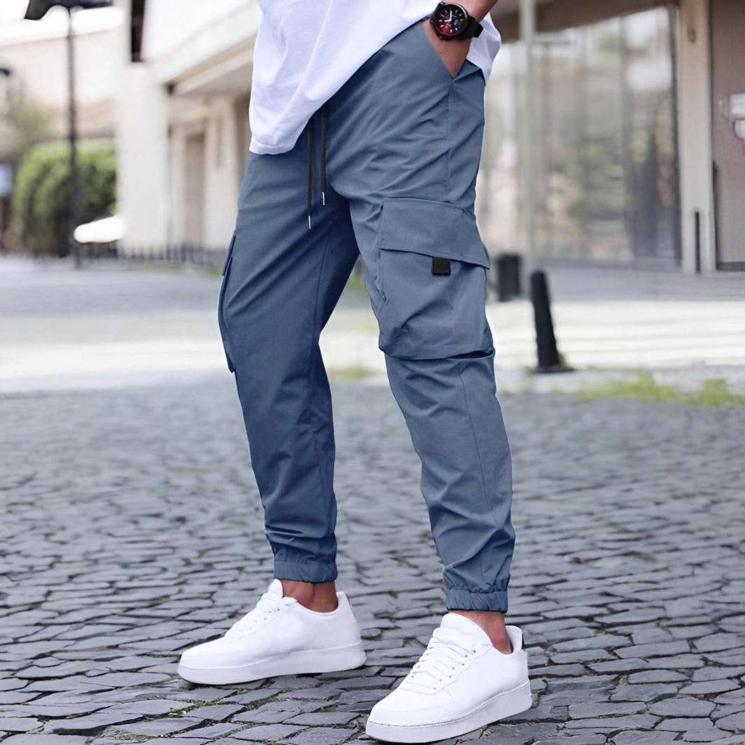 Ollie - Casual, Elastic Cargo Jogging Pants for Men