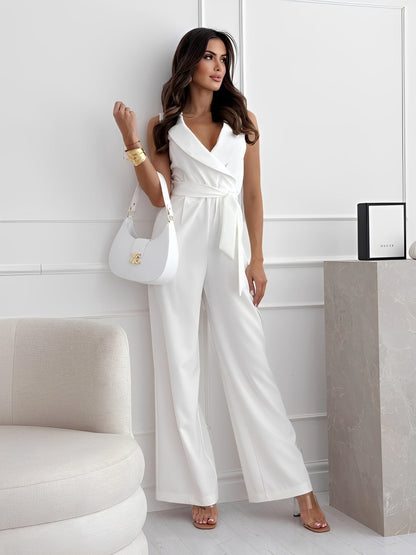 Abigail - Elegant jumpsuit with belt for women