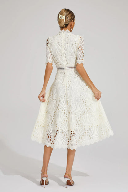 Pierre - Lace midi dress with elegance and refinement