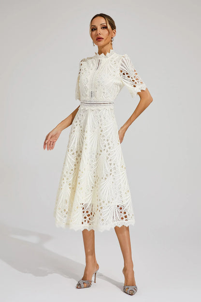 Pierre - Lace midi dress with elegance and refinement