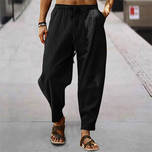 Titus - Men's Beach Pants Crafted from Cotton and Linen