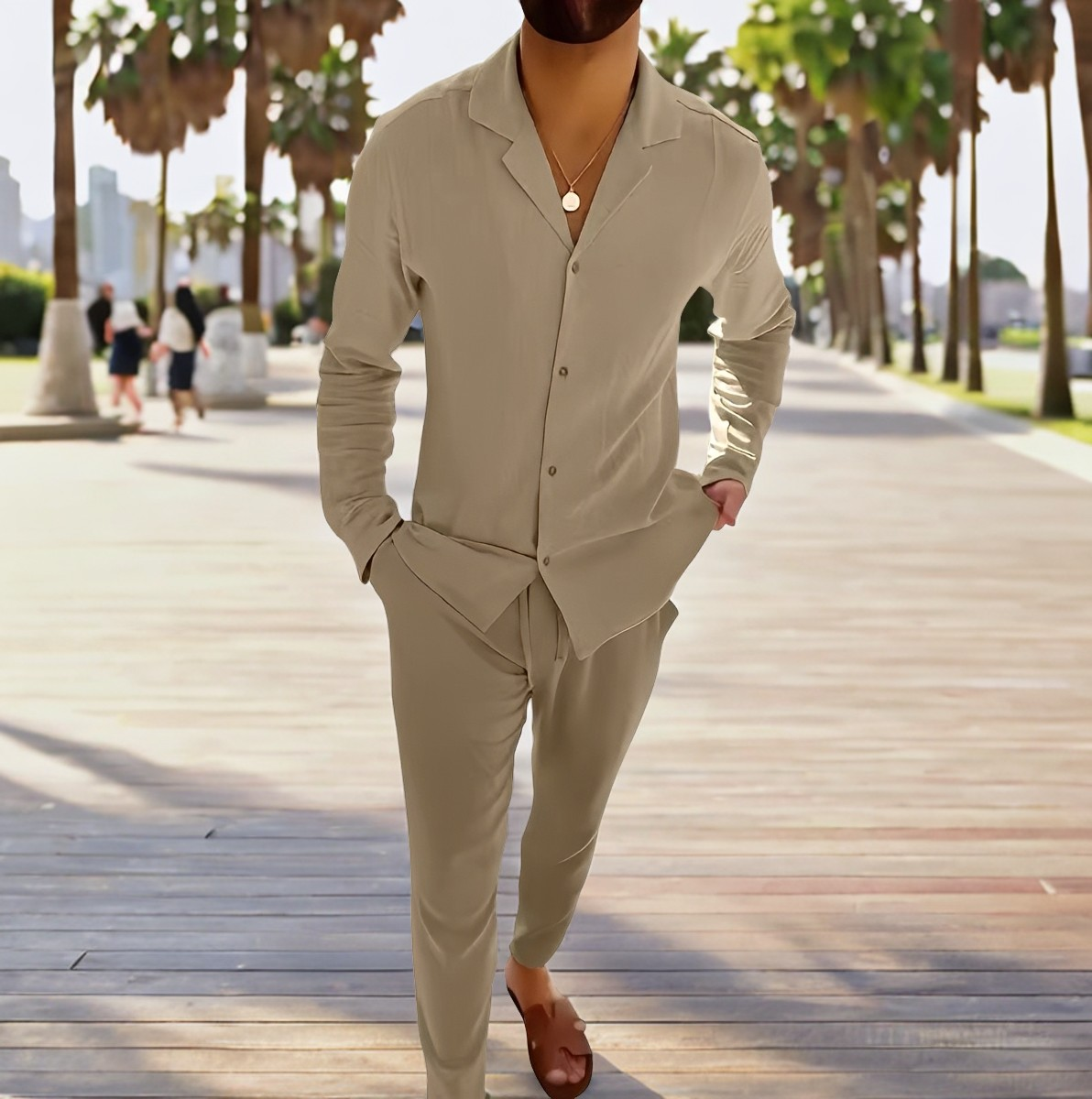 Joel - Casual, single-breasted two-piece set for men
