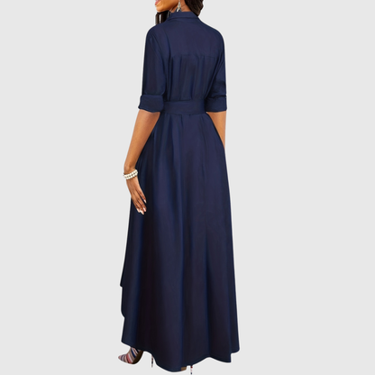 Livienne – Elegant Maxi Dress with Fitted Belt