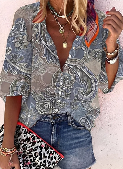 Kristina - Colorful, loose-fitting blouse for women