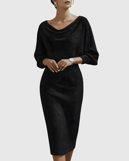 Danaya – Elegant Draped Midi Dress