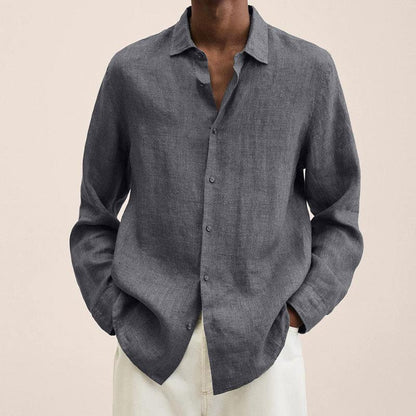 Calvin - Men's long-sleeve linen shirts