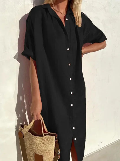 Maloi - Simple Linen Shirt Dress