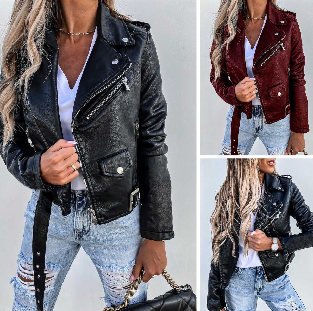 Ella - Stylish and classic leather jacket for women.