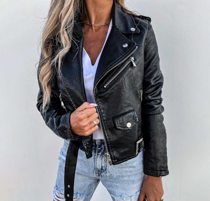 Ella - Stylish and classic leather jacket for women.