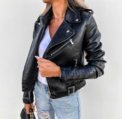 Ella - Stylish and classic leather jacket for women.
