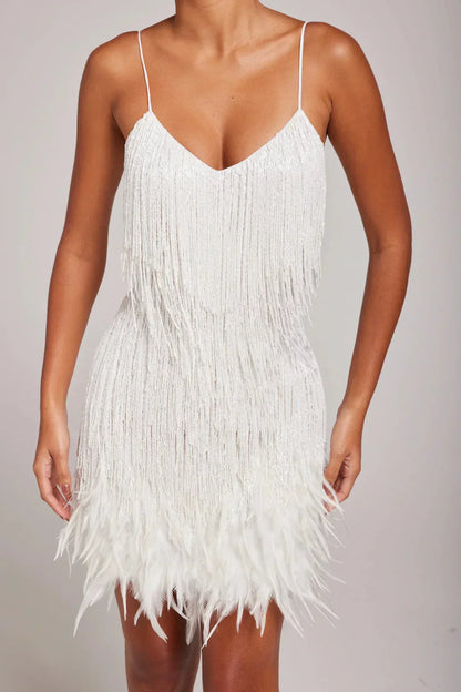 Tyra - Elegant Mini Dress with Fringes