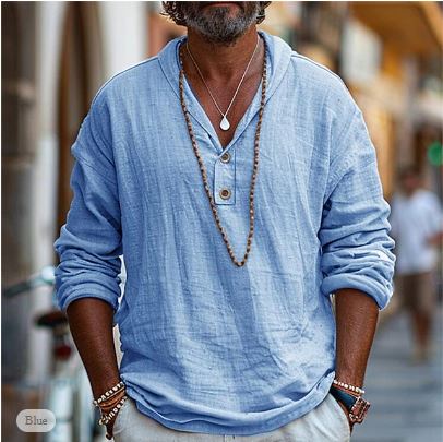 Rolando - Lightweight, light linen shirt for men