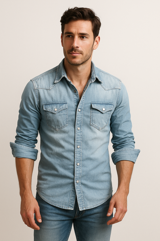 Maxime - Casual Denim Shirt for Men