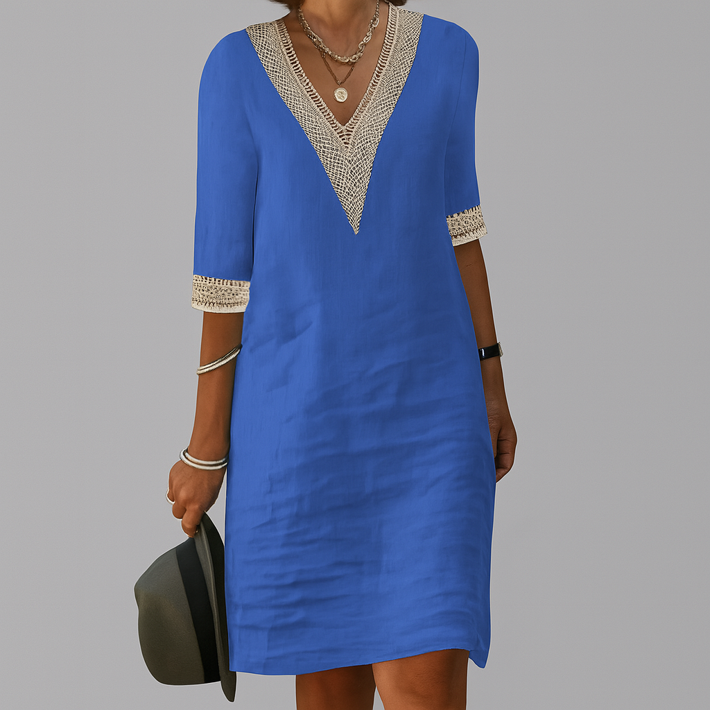 Elena – Elegant Linen Summer Dress