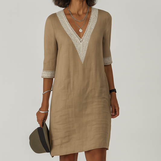 Elena – Elegant Linen Summer Dress