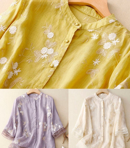 Eloise - Stylish blouse with exquisite embroidery