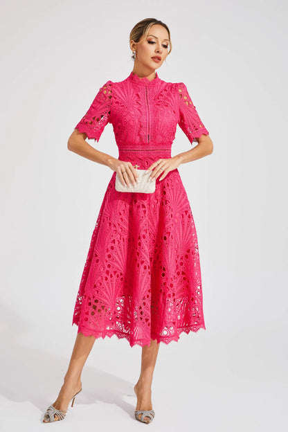 Pierre - Lace midi dress with elegance and refinement