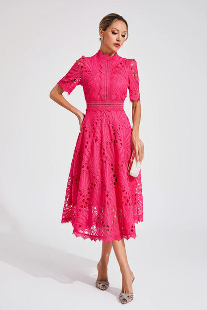 Pierre - Lace midi dress with elegance and refinement