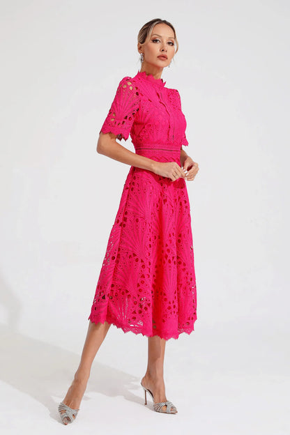 Pierre - Lace midi dress with elegance and refinement