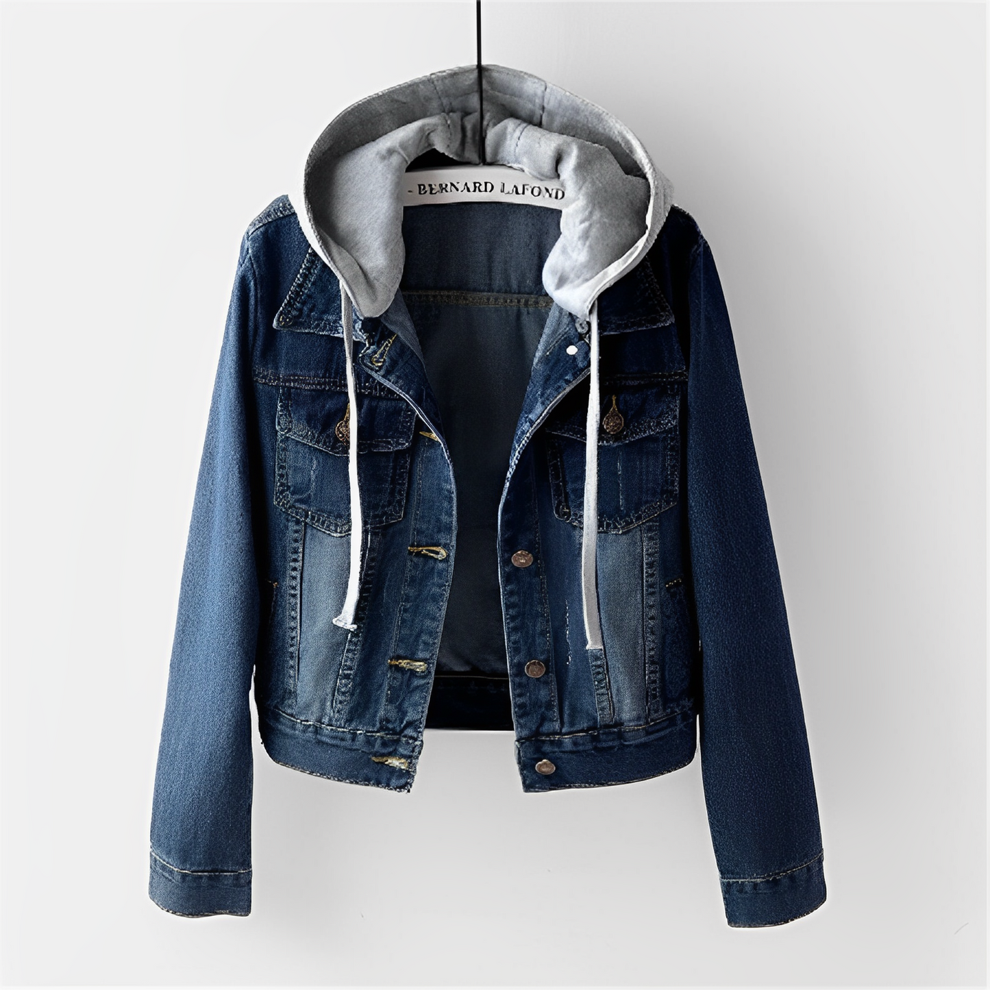 Adah - Long Denim Jacket with Detachable Hood