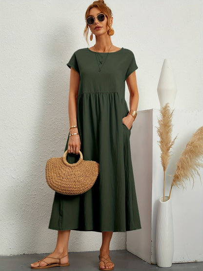Camell - Dress with Round Neck