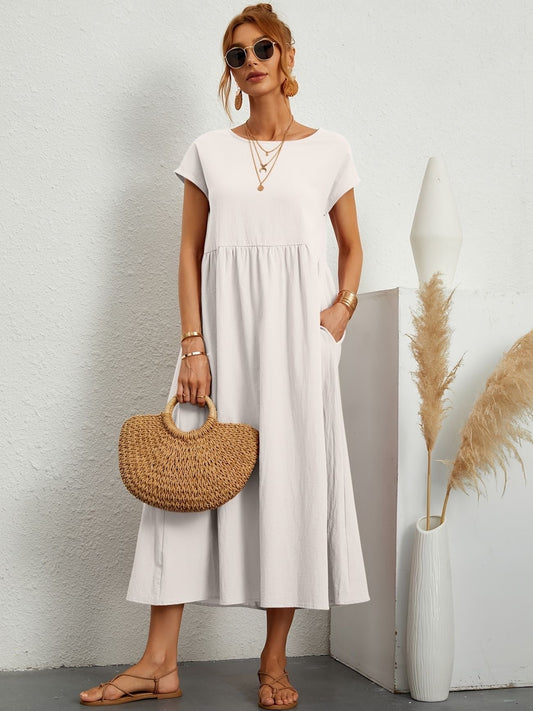 Camell - Dress with Round Neck