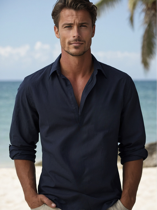 Men's Breathable Linen Shirt - Perfect for Summer