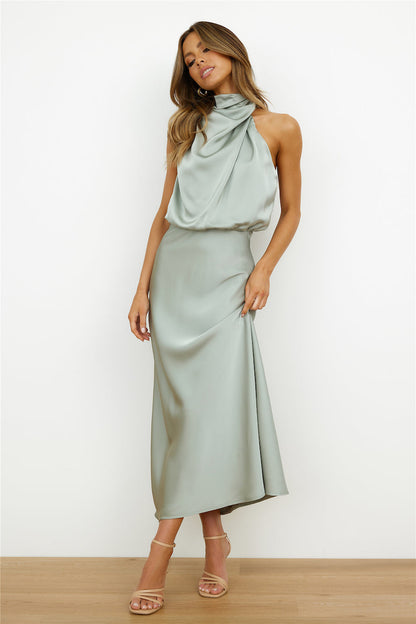 Elianna – Chic midi dress with uneven neckline
