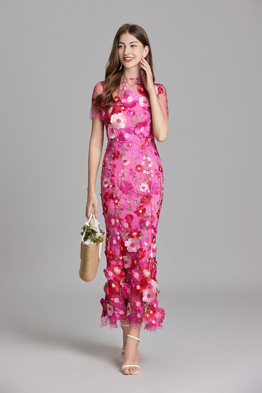 Andrea - Sheer maxi dress with delicate embroidery