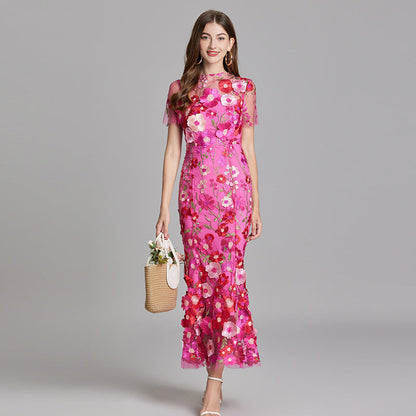 Andrea - Sheer maxi dress with delicate embroidery