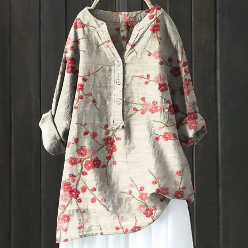 Leah - Trendy and Cozy Floral Blouse
