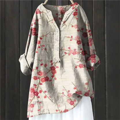 Leah - Trendy and Cozy Floral Blouse