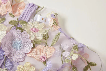 Andrea - Sheer maxi dress with delicate embroidery