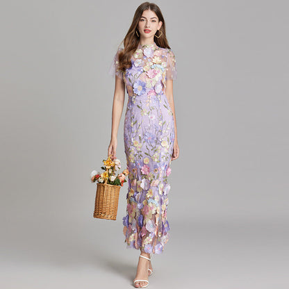 Andrea - Sheer maxi dress with delicate embroidery