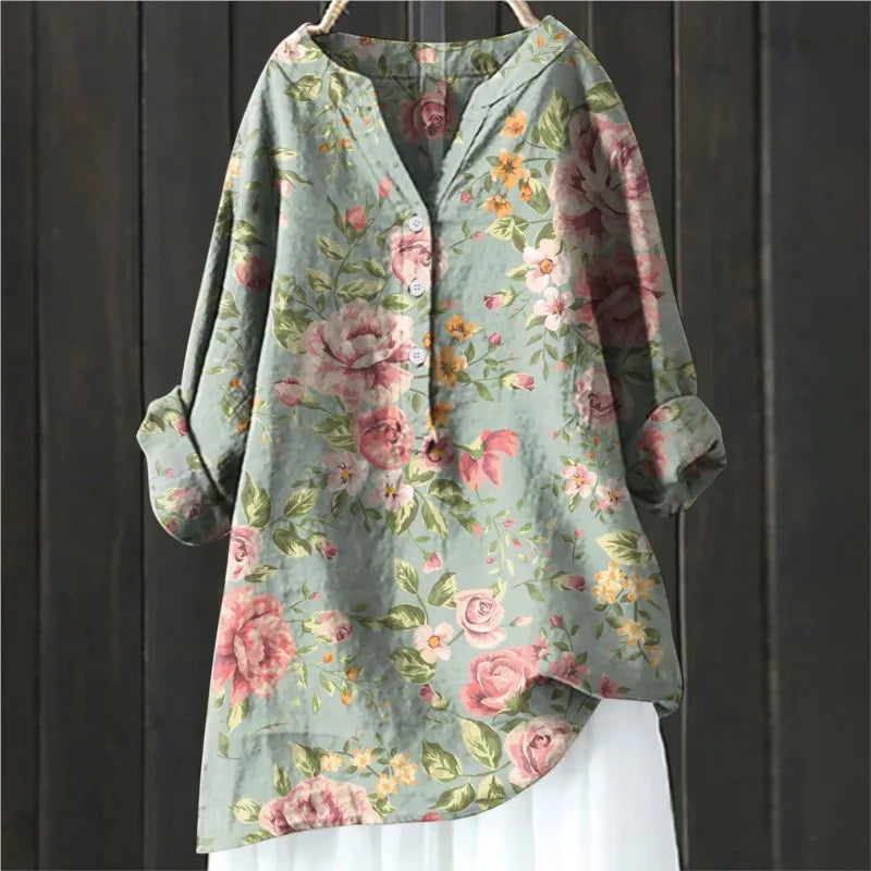 Leah - Trendy and Cozy Floral Blouse