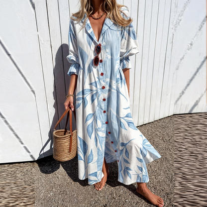 Noelia – Shirt Dress with Vivid Floral Pattern