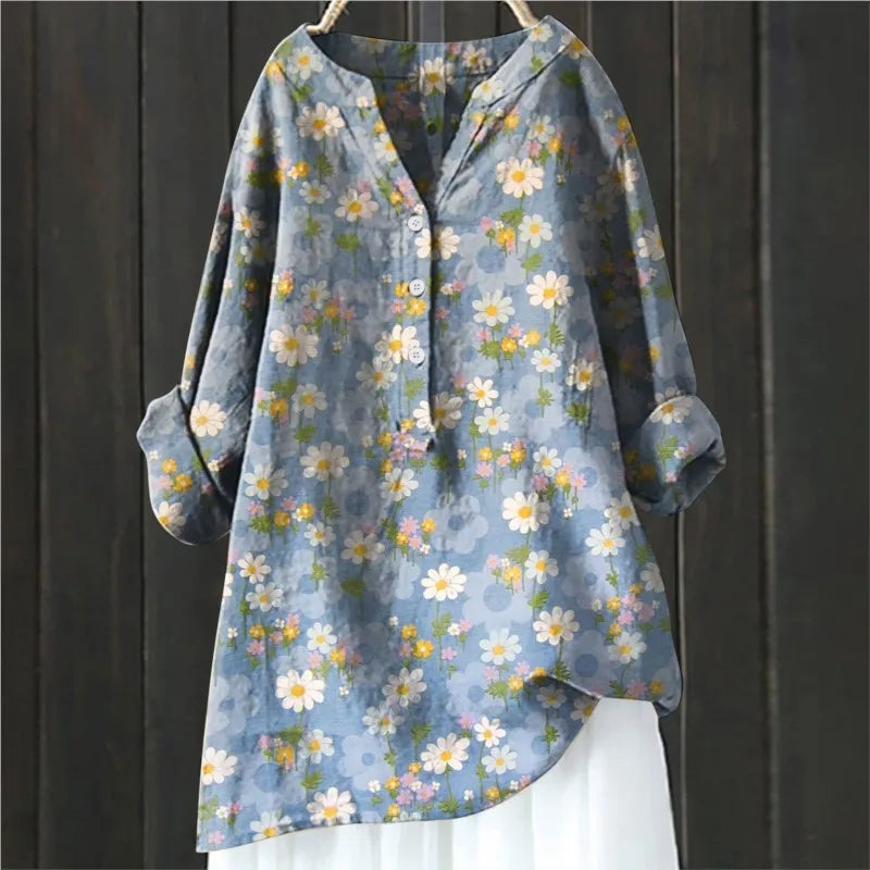 Leah - Trendy and Cozy Floral Blouse