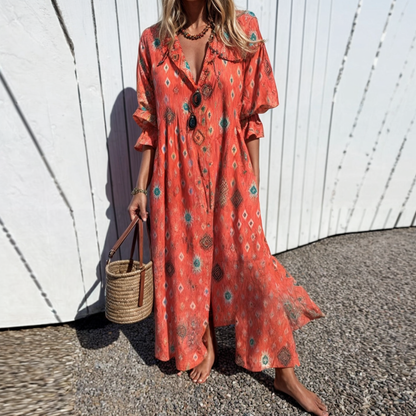 Noelia – Shirt Dress with Vivid Floral Pattern