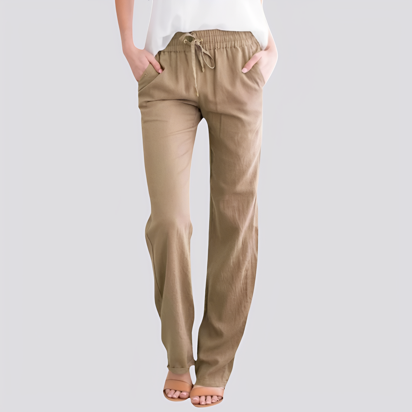 Isabel - Casual lightweight pants with elastic waistband for women
