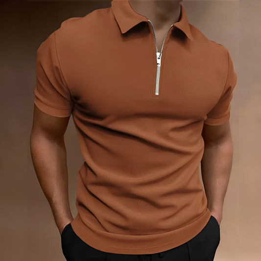 Carlos - Men's modern polo shirt with zipper