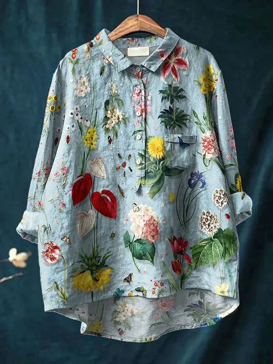 Vera - Fashionable blouse with a loose fit and floral design
