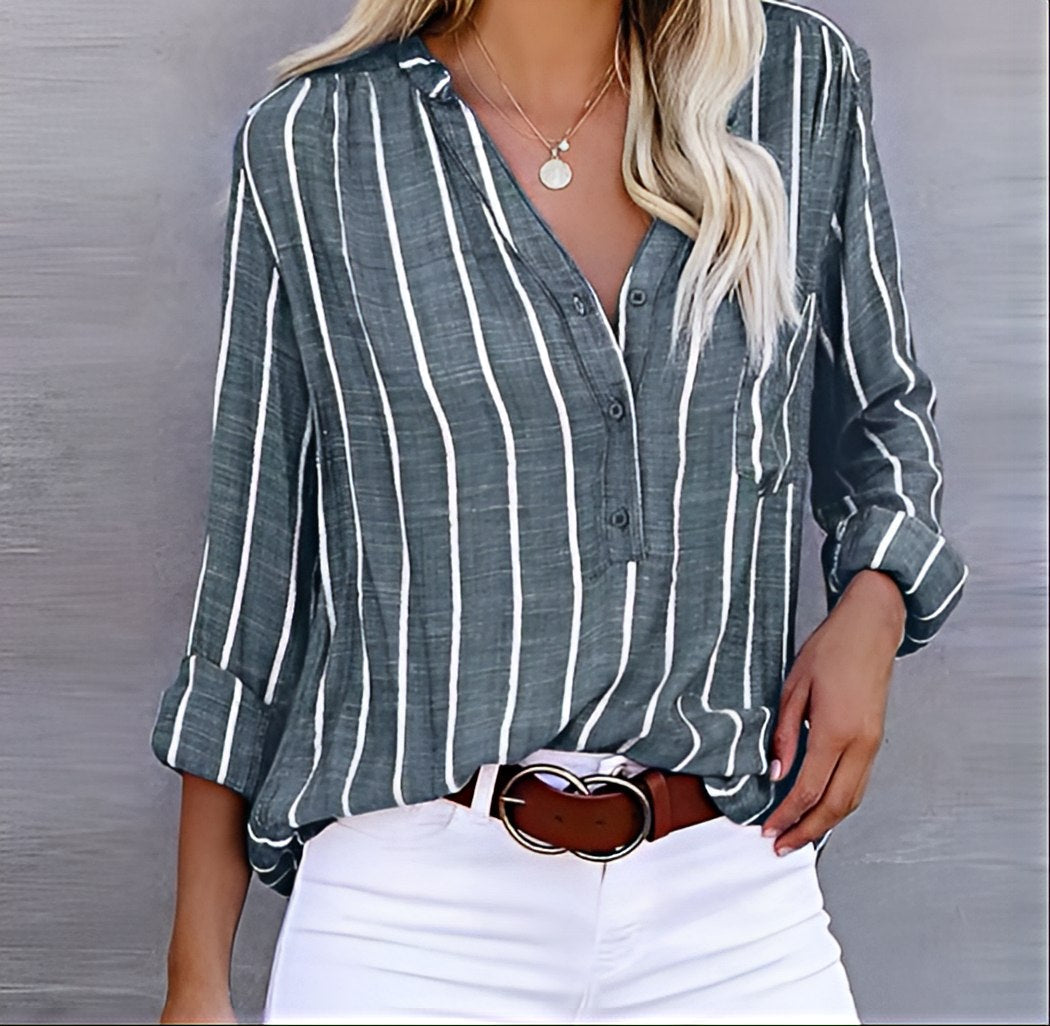 Ashley - Relaxed fit striped shirt with buttons