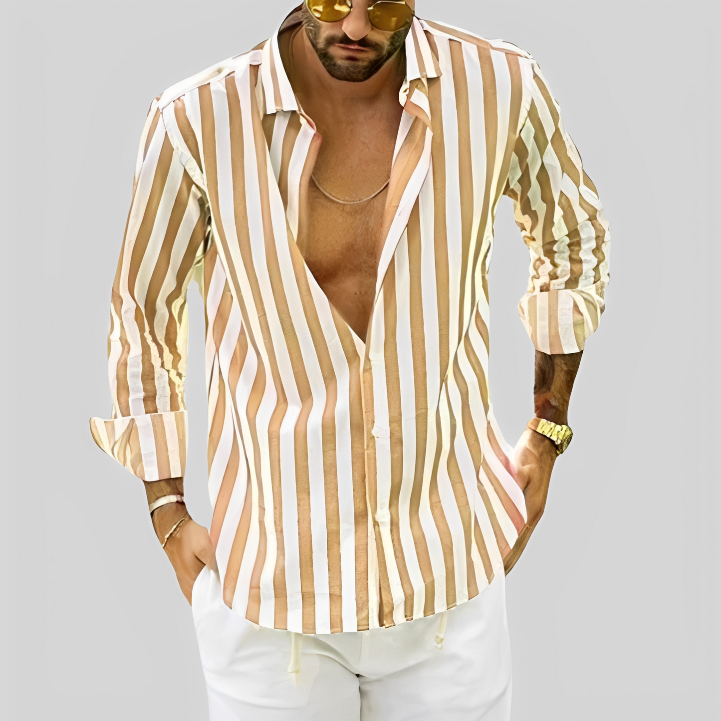 Aljur - Modern striped shirt for men